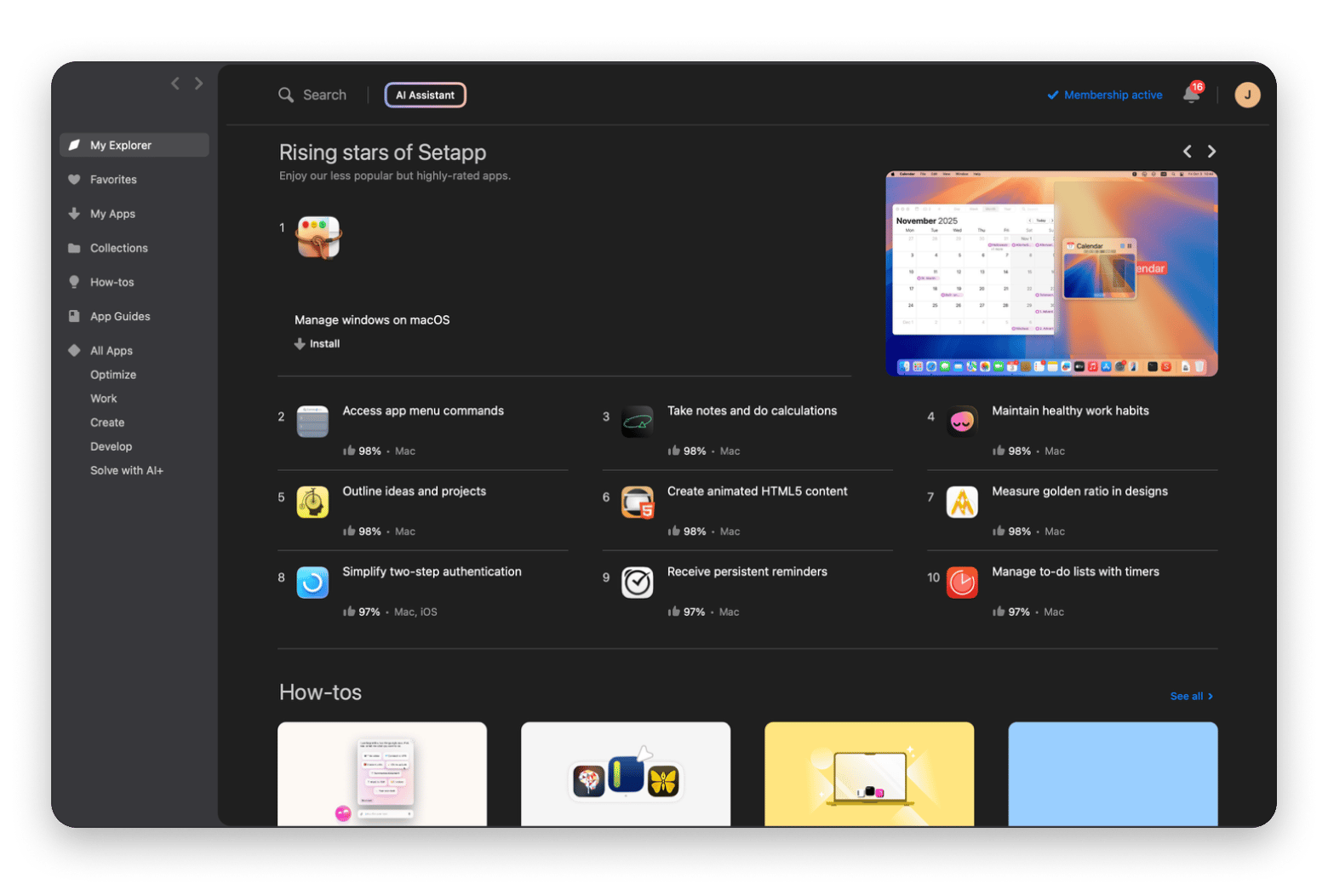 The home page of the Setapp store, an all-in-one subscription app platform